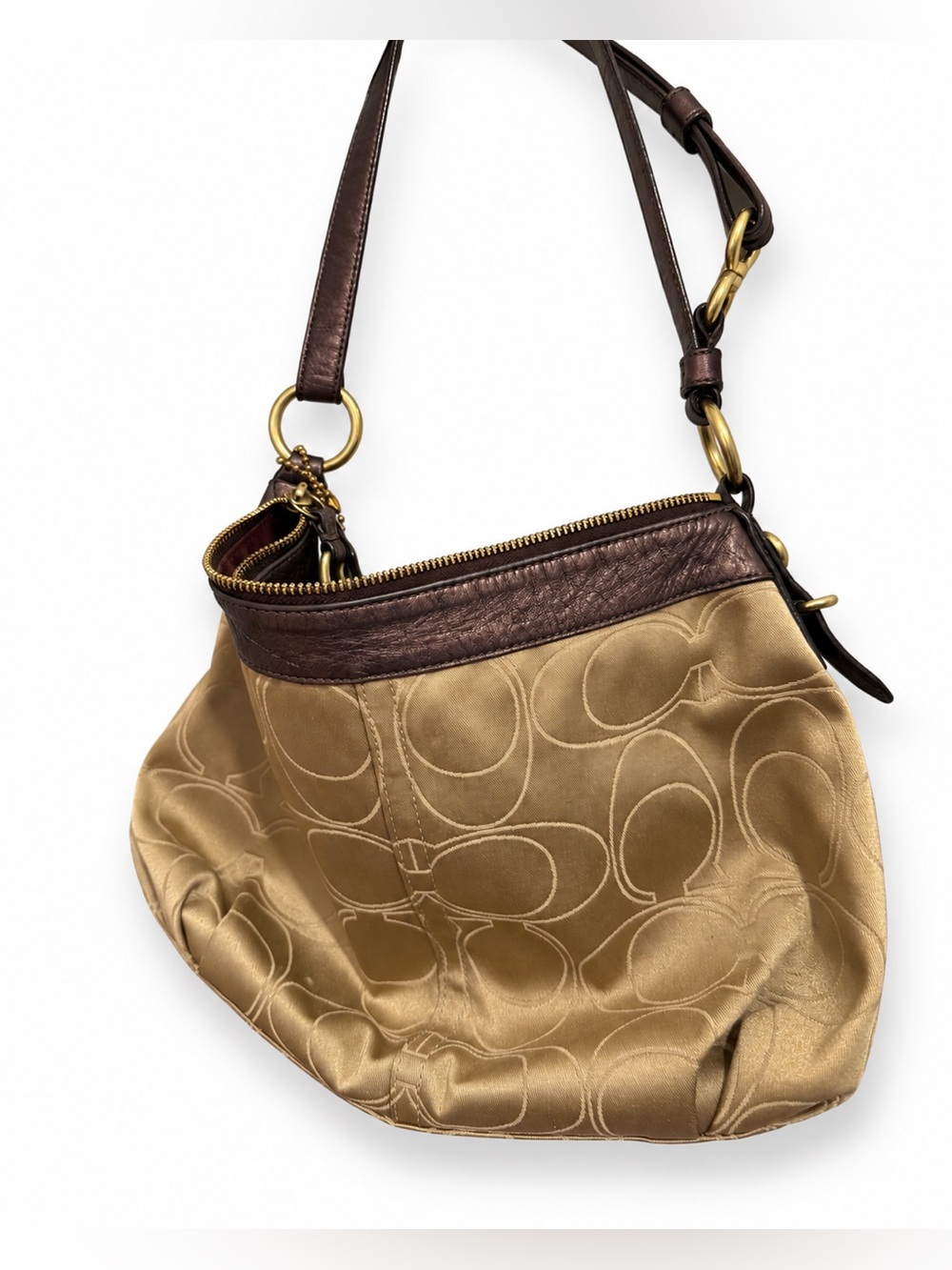 Vintage Coach Kristin 16786 Op Art Sateen Hobo Bag Y2K